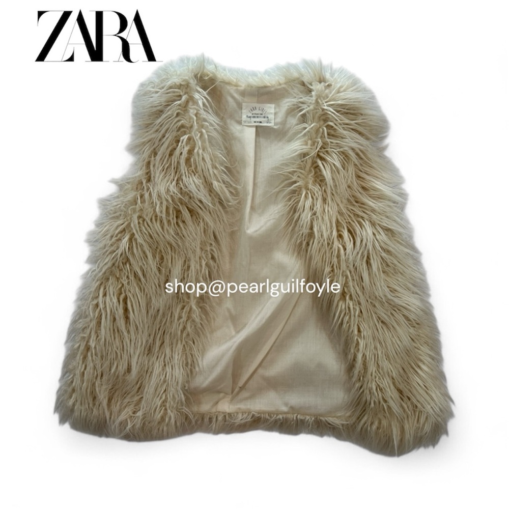 Zara Kids Faux Fur Vest - Cream